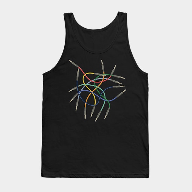 Modular Synthesizer Audio Engineer Mixer Cables Tank Top by MintaApparel